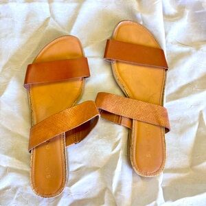 Sun + Stone Tan and Brown Sandals